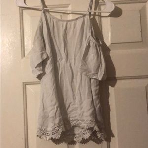 white top with lace detail